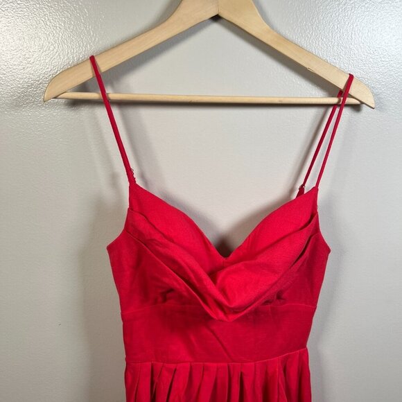 Hello Molly My Standards Maxi Dress Size 4 Red Assymetrical Event Party Wedding - Picture 7 of 12